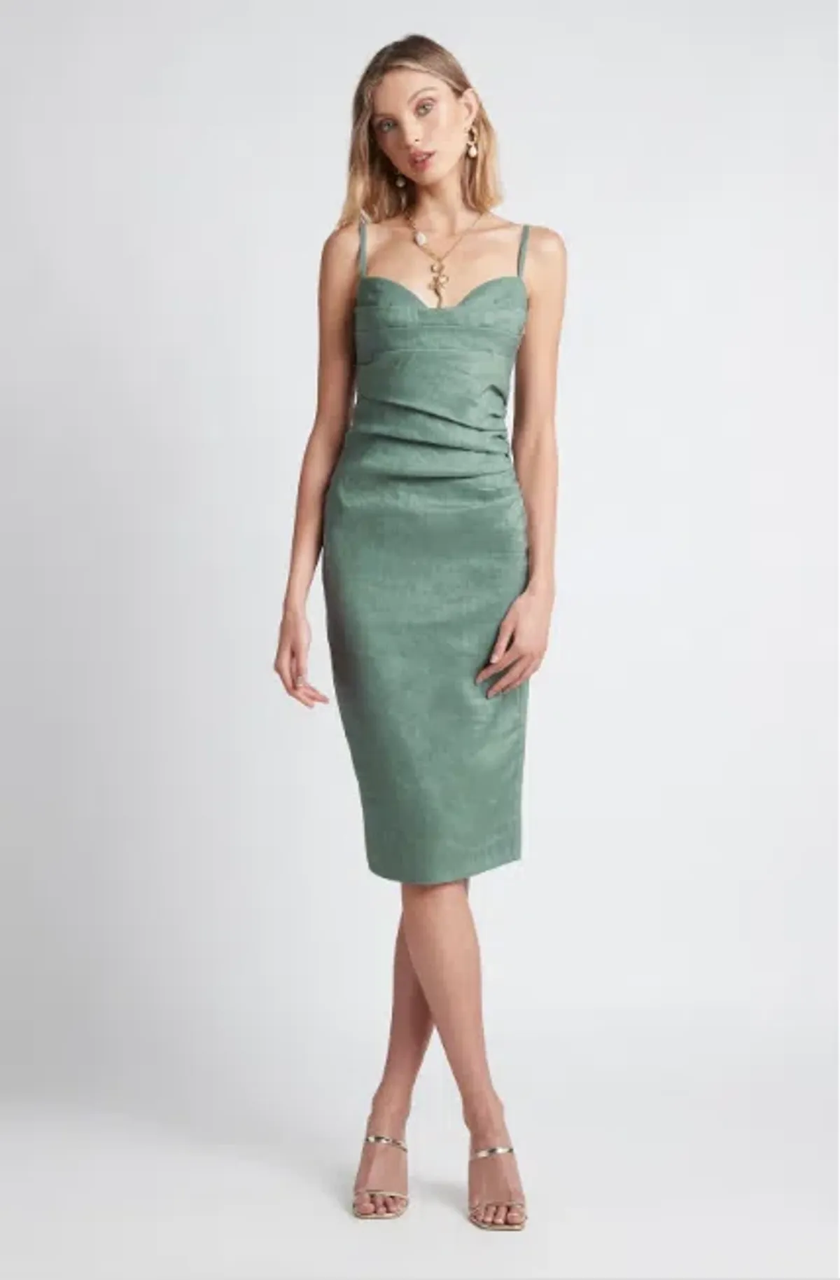 Sheike Vortex Midi Dress Sage Green Size 8 - Image 2