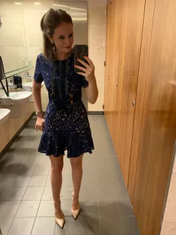 Lover Flora Flip Mini Dress Navy Print Size 8 for rent on The Volte - image 3