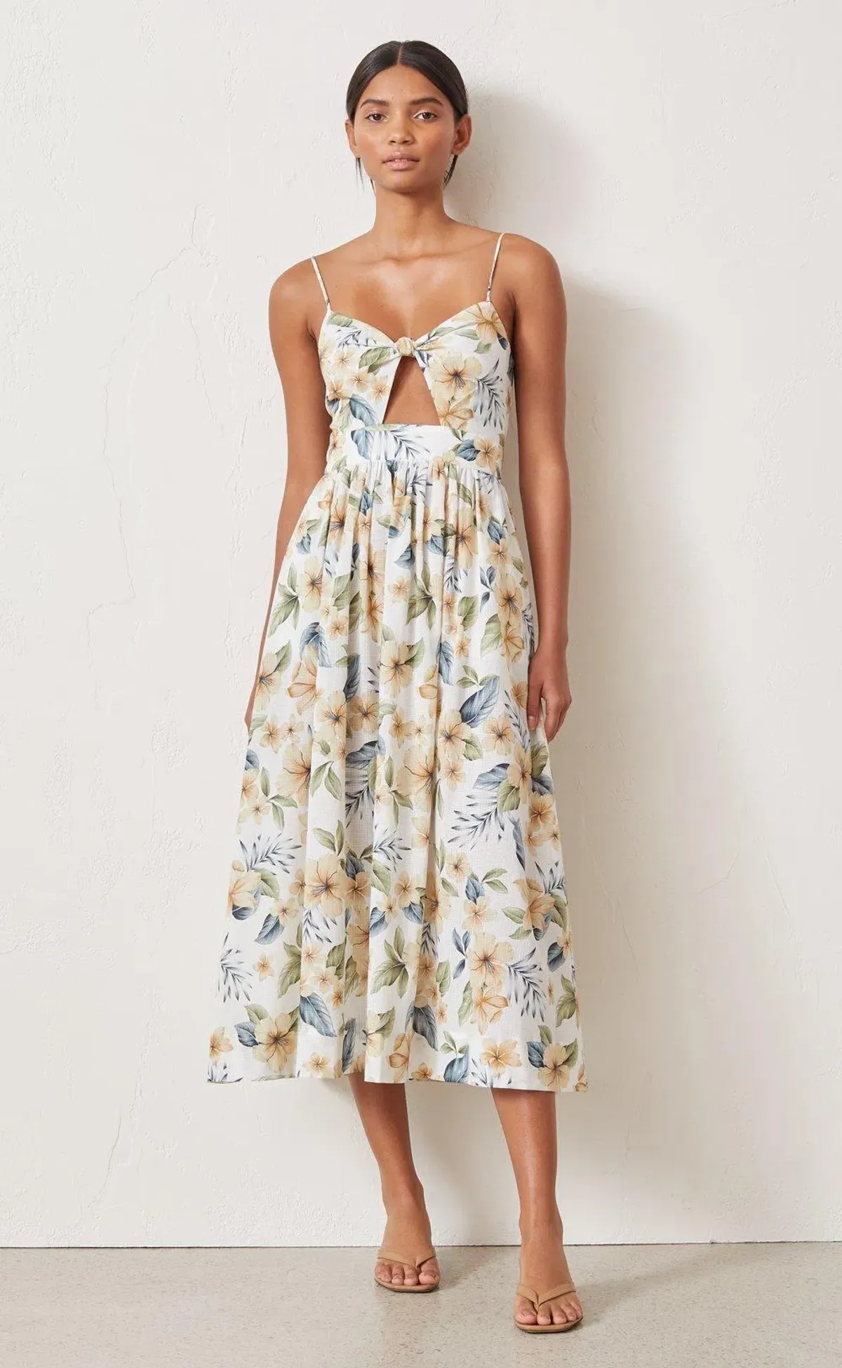 Bec & Bridge Fleurette Midi Dress Print Size 8 - Image 1