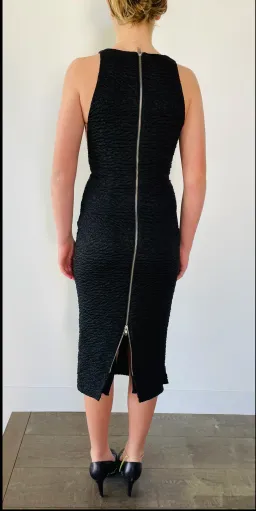 Alex Perry Plunge V Neck Midi Dress Black Size 6 for rent on The Volte - image 2