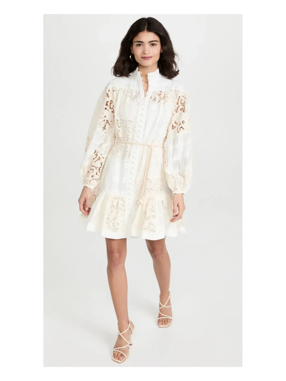 Zimmermann Andie Drop Waist Mini Dress White Size 12 - Image 1