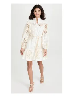 Zimmermann Andie Drop Waist Mini Dress White Size 12 for rent on The Volte - image 1