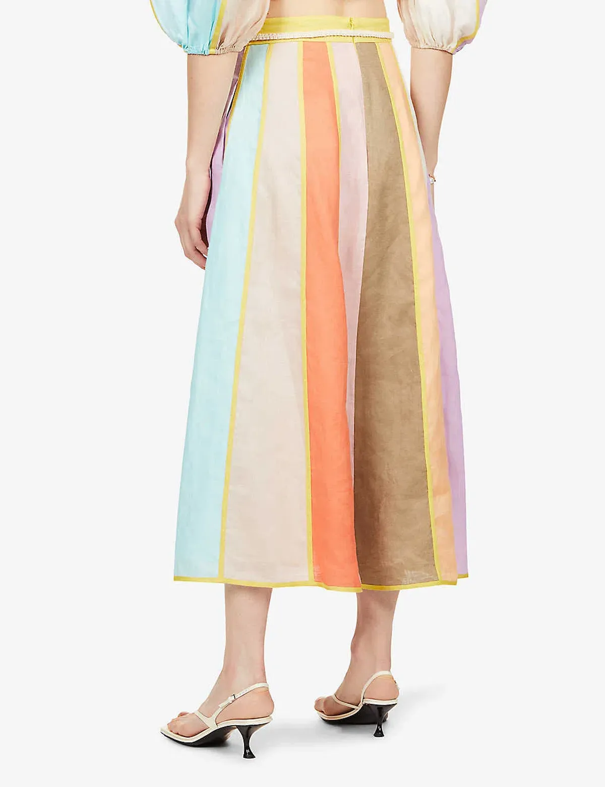 Zimmermann Lola Panelled Crop Top and Skirt Set Spliced Size 8 - Image 3