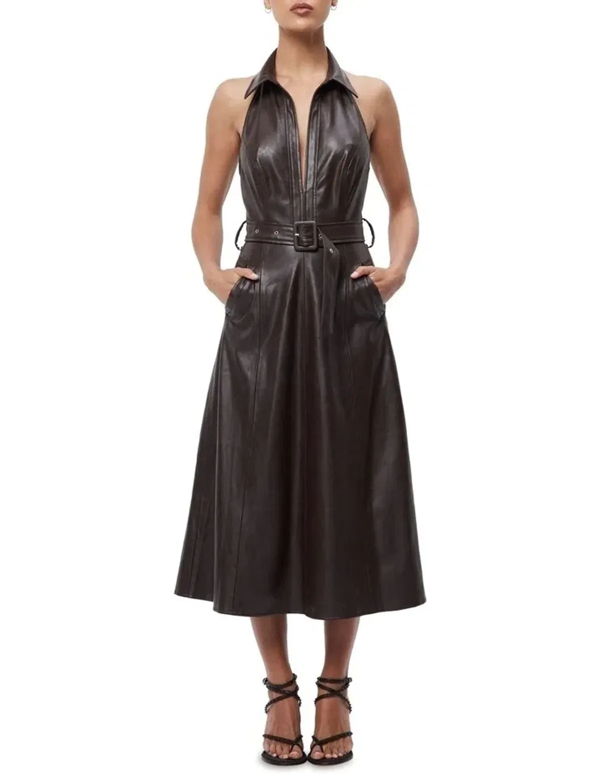 Mossman Opulence Maxi Dress Chocolate Size 14 - Image 1