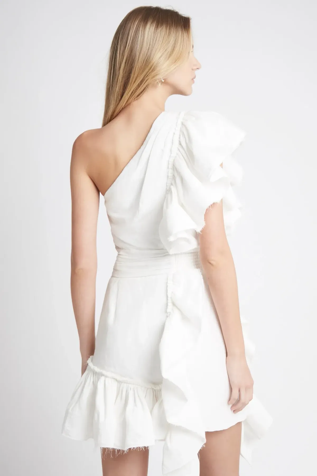 Aje Bonjour Asymmetric Mini Dress White Size 10 - Image 3