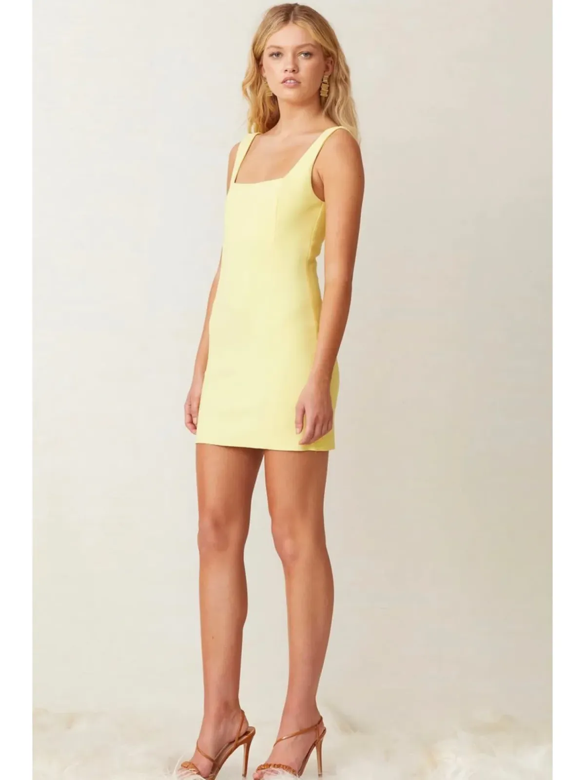 Bec & Bridge Gemma Mini Dress Banana Yellow Size AU 6 - Image 2
