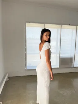 Bec & Bridge Millie Knit Midi Dress White Size 6 for rent on The Volte - image 10