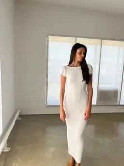 Bec & Bridge Millie Knit Midi Dress White Size 6 for rent on The Volte - image 11