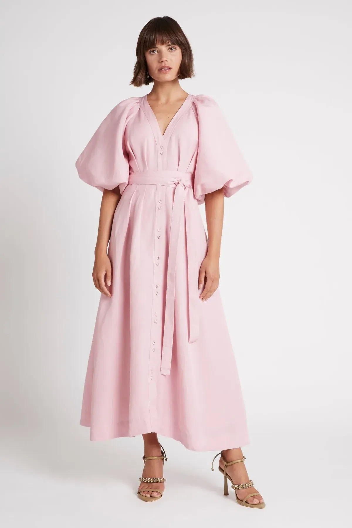 Aje Evermore Midi Dress Rose Pink Size 8 - Image 1