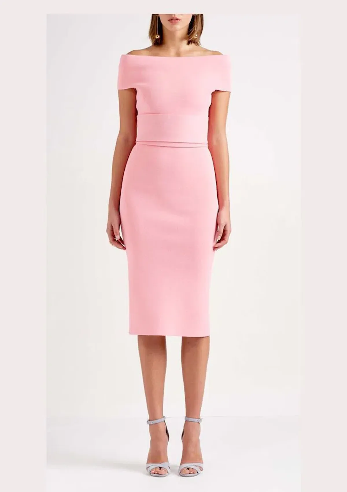 Scanlan Theodore Milano Crepe Knit Dress Pink Size 10 - Image 1