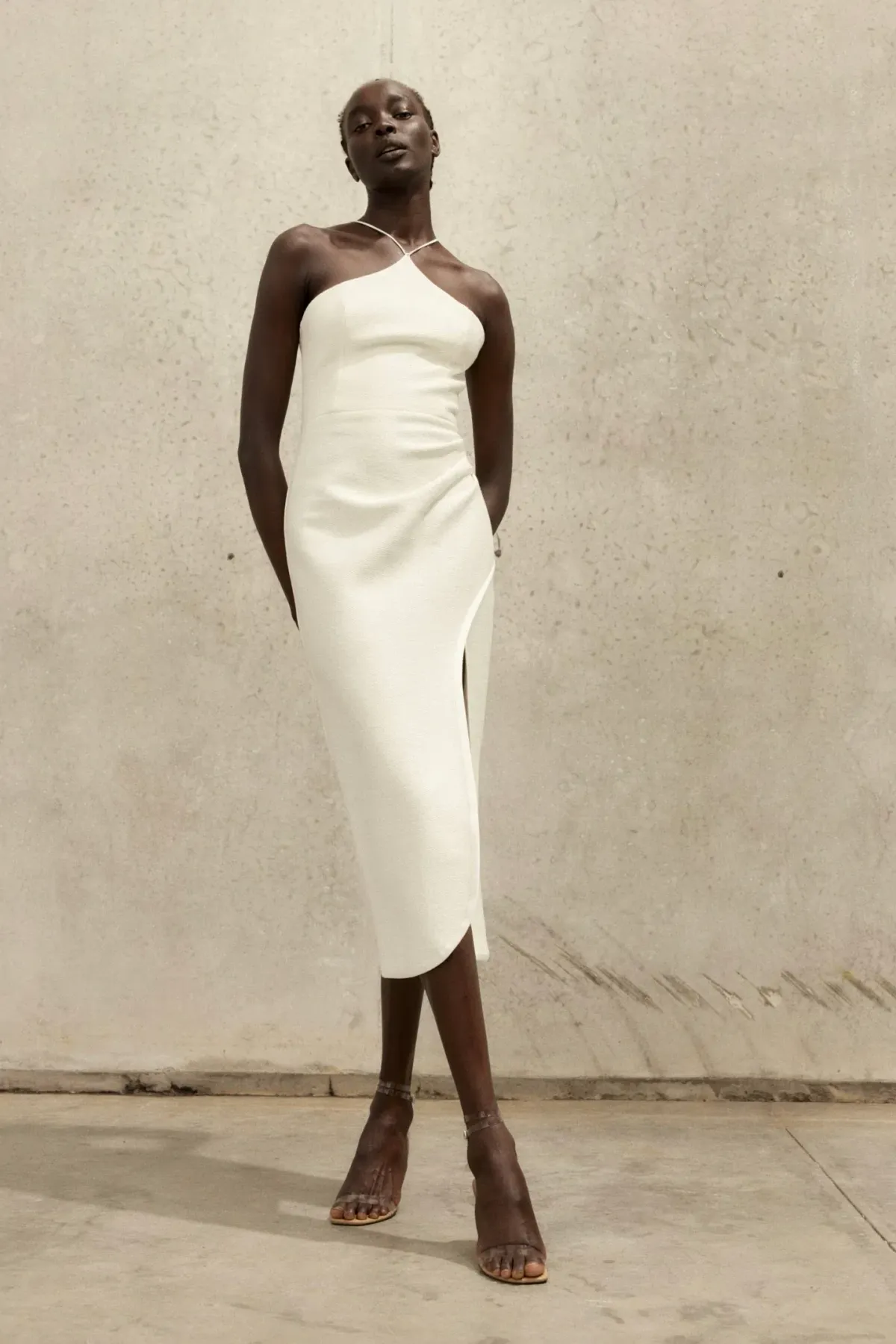 MANNING CARTELL Canvas Raffia Midi Dress WHITE Size AU 6 - Image 5