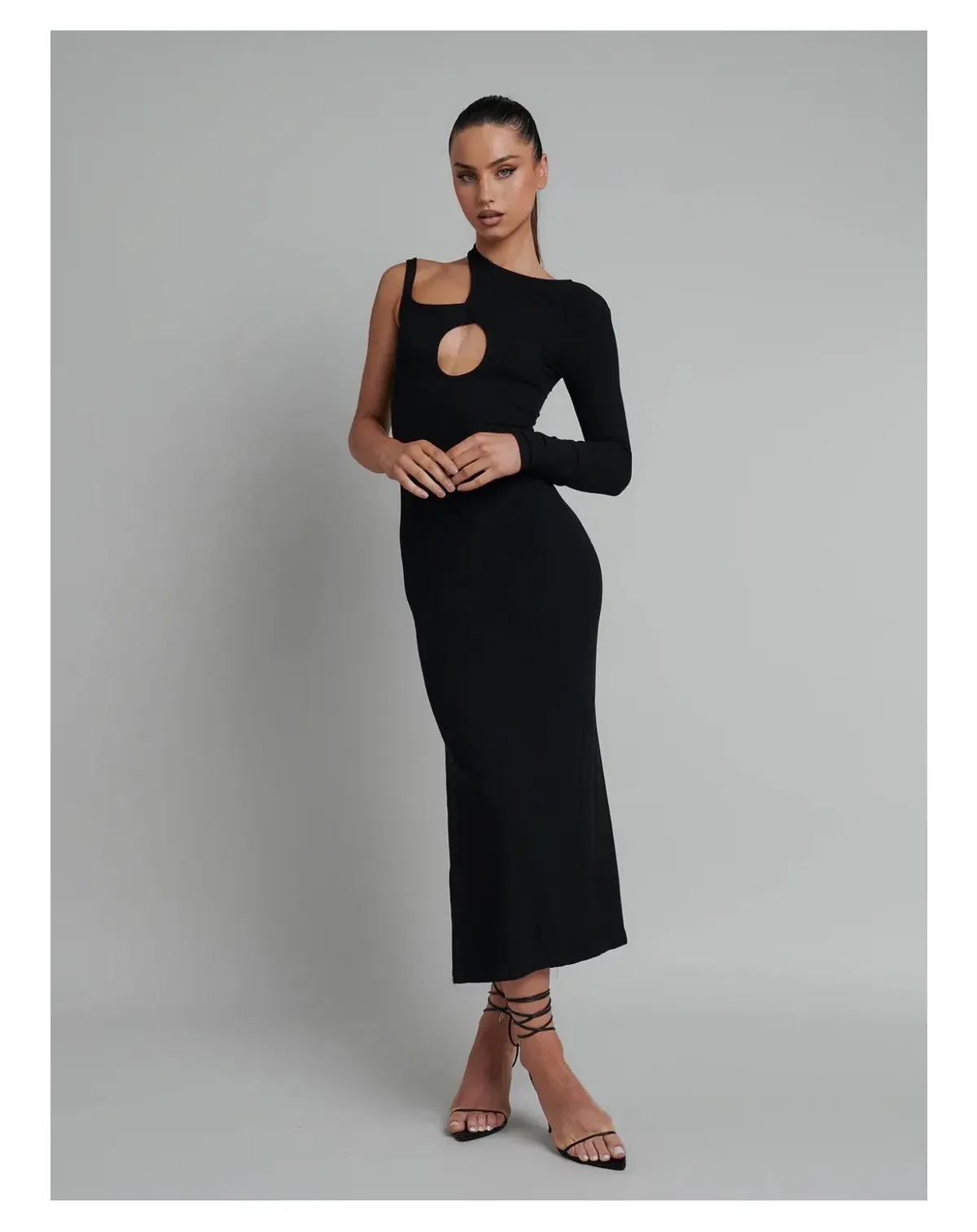 Bayse Shona Asymmetric Dress Black Size S - Image 1