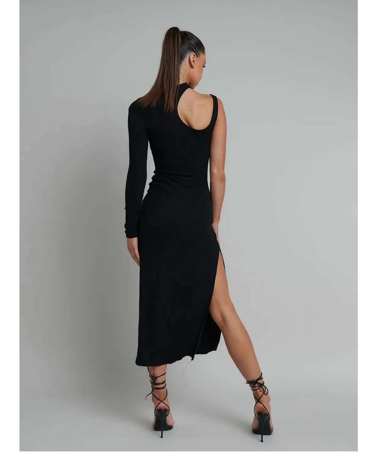 Bayse Shona Asymmetric Dress Black Size S - Image 3