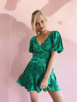 Bec & Bridge Tropicana Mini Dress Green Size 8 for rent on The Volte - image 1