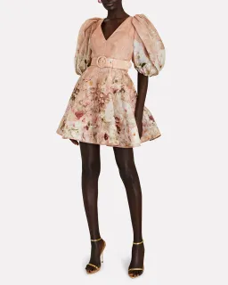 Zimmermann Dancer Puff Sleeve Mini Dress Pink Size 1 / Au 10 for rent on The Volte - image 2