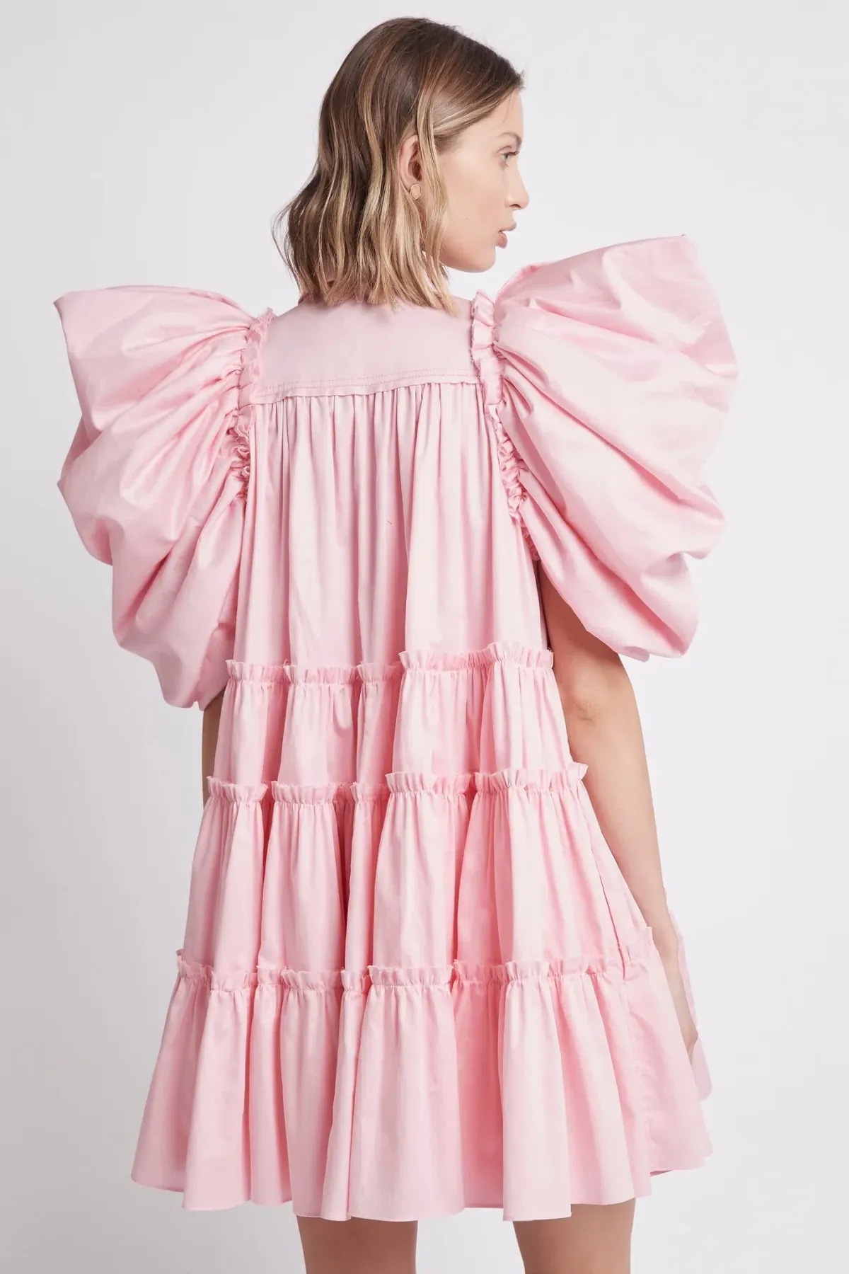 Aje Swift Butterfly Sleeve Smock Dress Pink Size AU 12 - Image 3