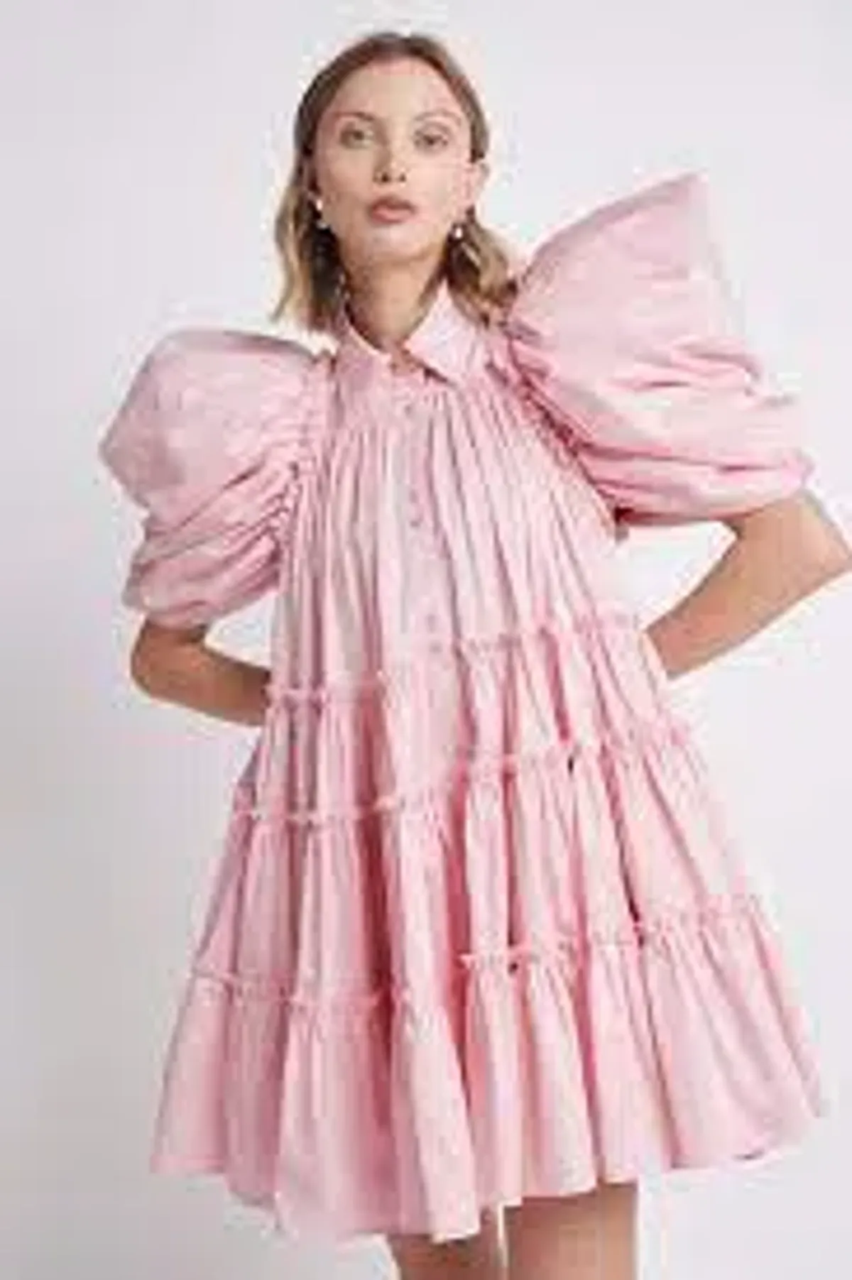 Aje Swift Butterfly Sleeve Smock Dress Pink Size AU 12 - Image 2