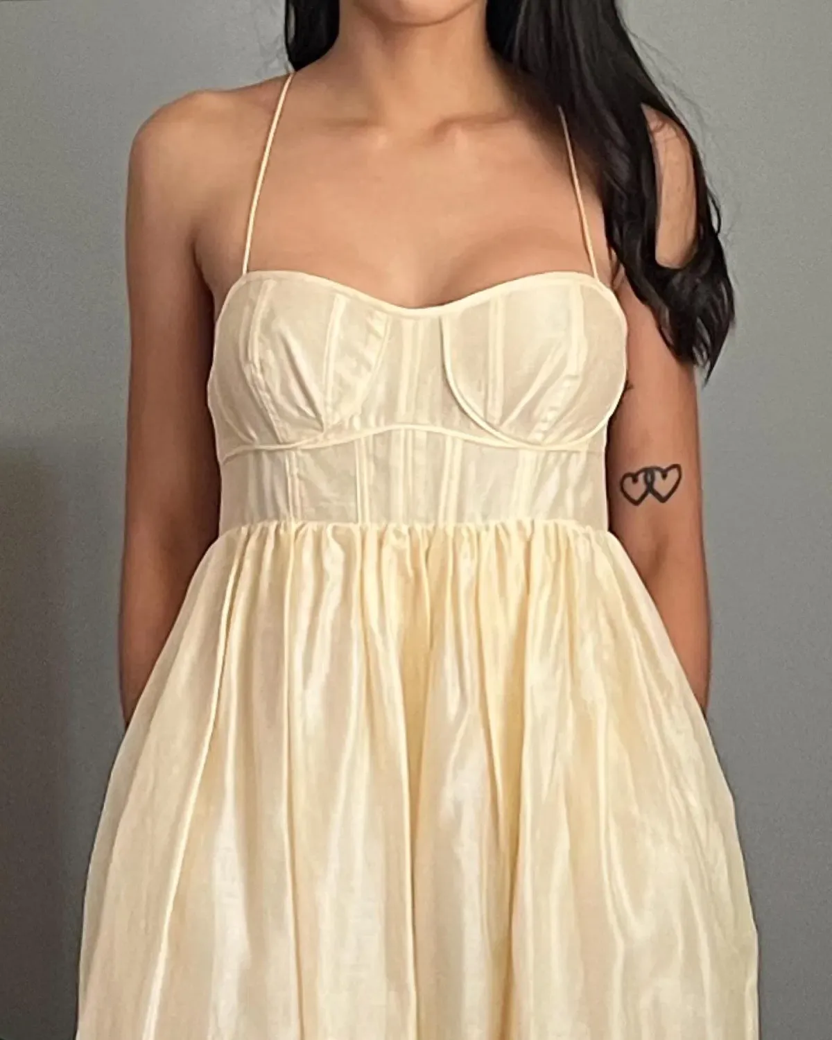 Ulla Johnson Mariza Cotton Blend Organza Midi Dress Cream Size XS/Au 4 - Image 2