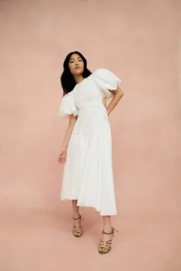 AJE Siren Midi Dress White Size 8  for rent on The Volte - image 1