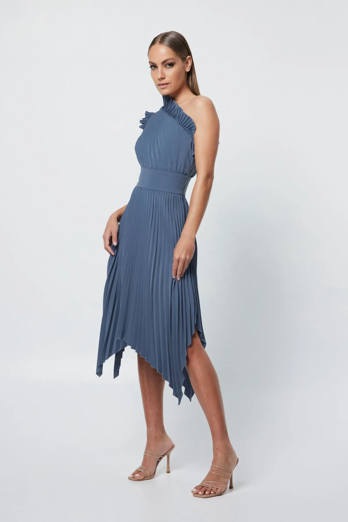 Mossman The Lady Like Midi Dress Blue Size 6 - Image 3