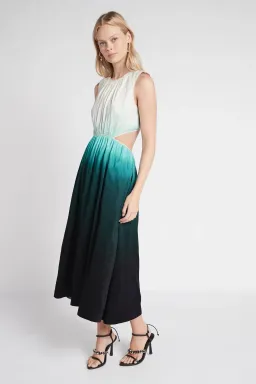 Aje Cosmos Cutout Midi Dress Teal Ombre Size 8 for rent on The Volte - image 3