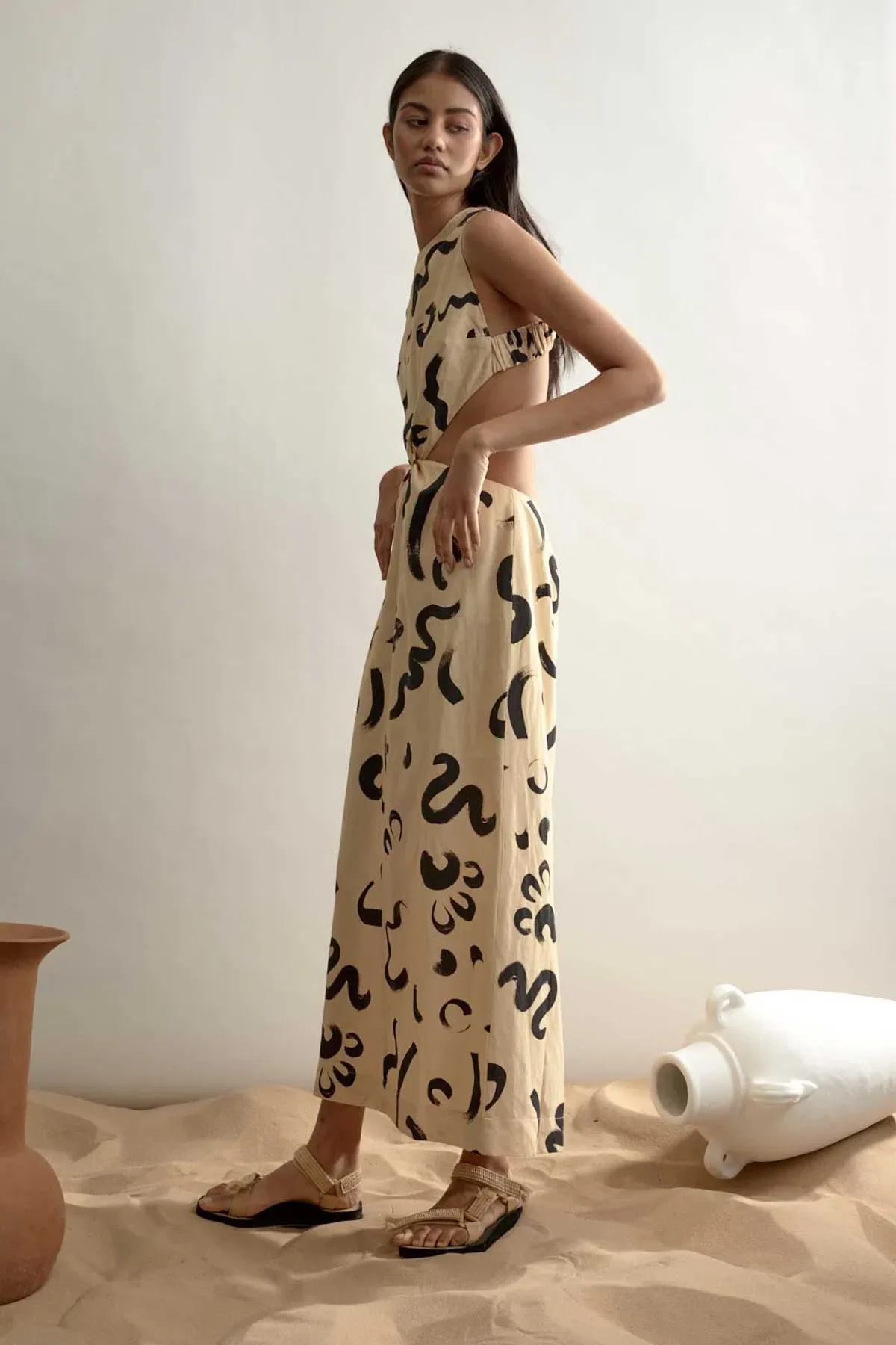 Alemais Brush Stroke Twist Dress Print Size 10 - Image 2