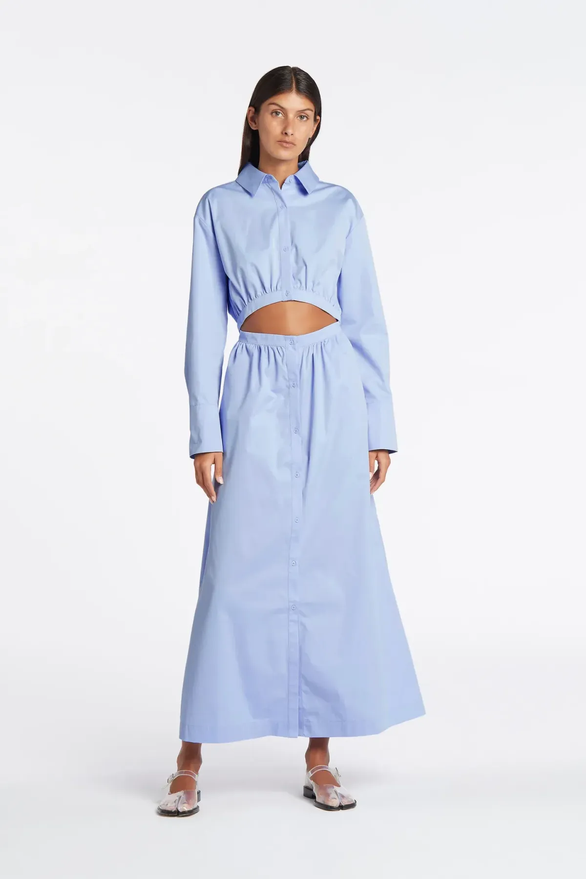 Sir the Label Ilkin Deconstructed Shirt Dress Blue Size 8 - Image 1