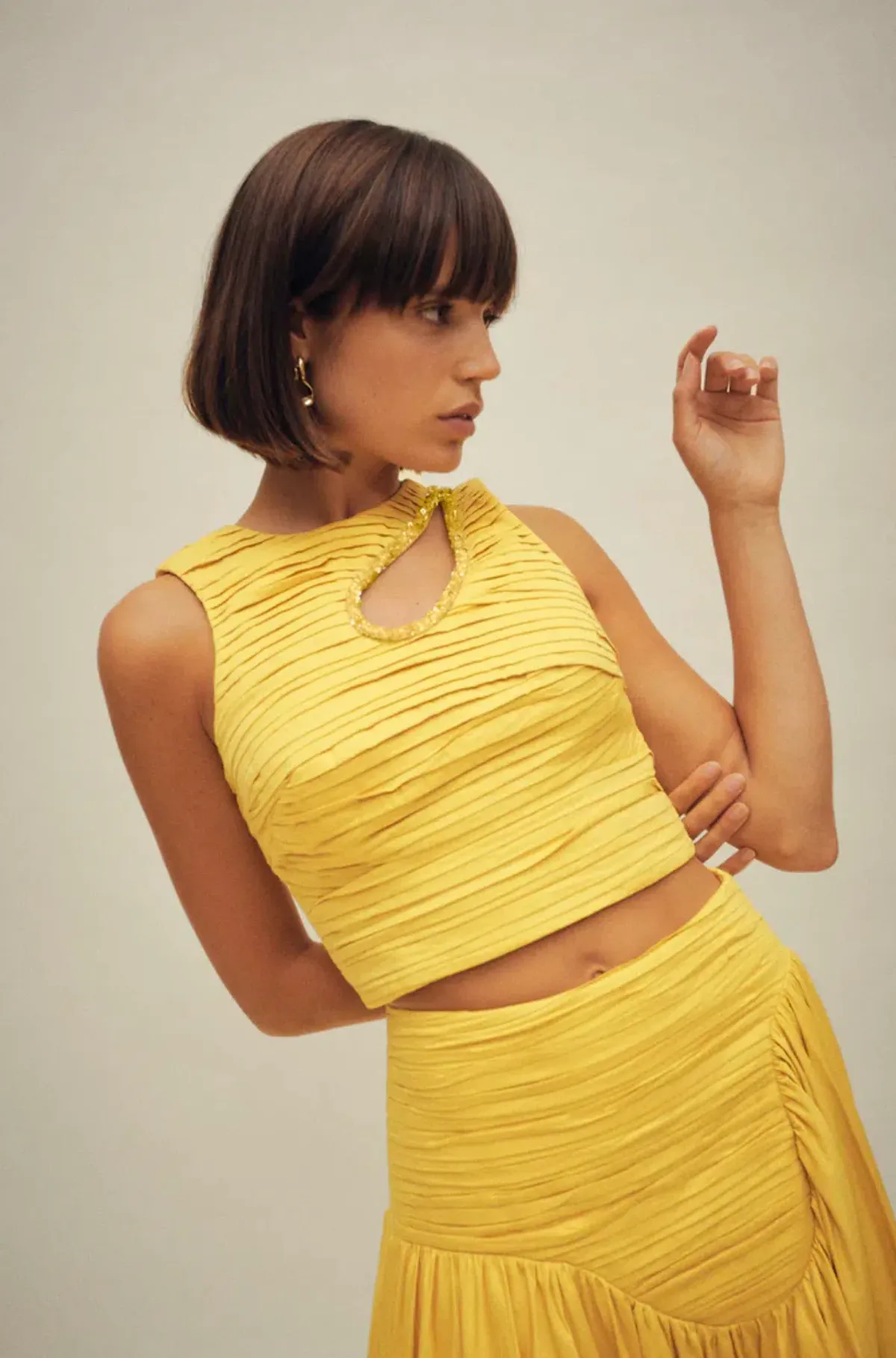 Aje The Jolie Asymmetric Cut Out Set Size 8 Sun Shower Yellow Size 8 - Image 4