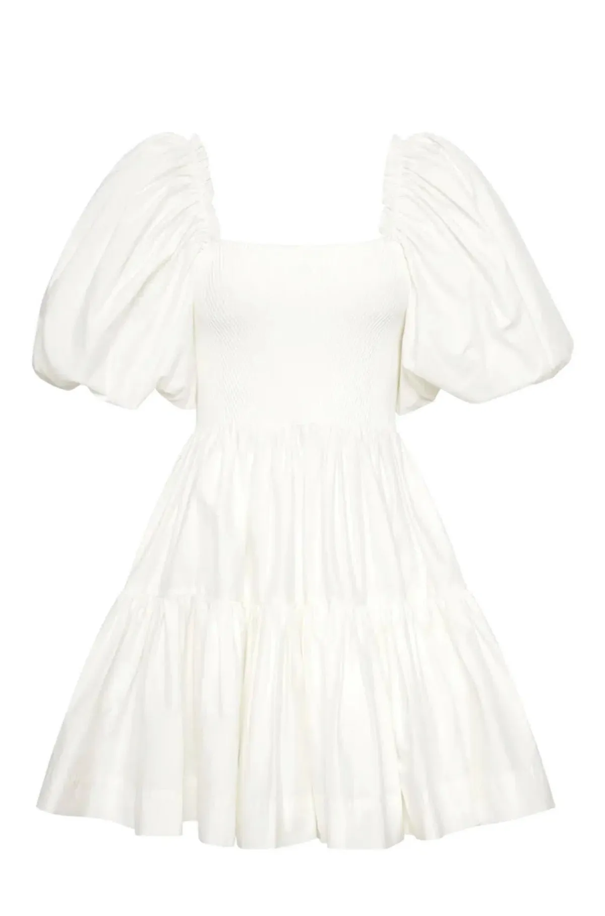 Aje Casa Puff Sleeve Mini Knit Dress White Size 14 - Image 5