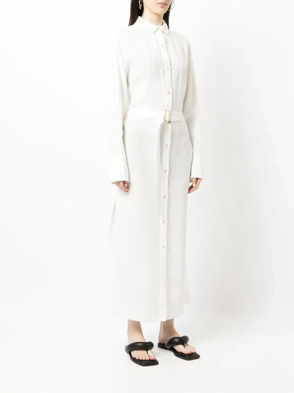 Sir The Label Clemence Shirt Dress in Ivory White Size 1 - Image 2