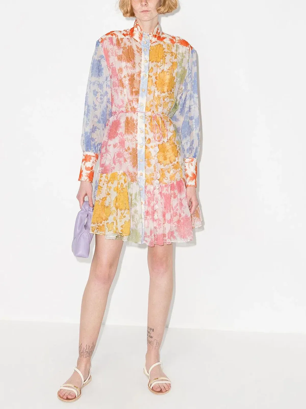 Zimmermann Postcard Lantern Mini Dress Print Size 2 - Image 1
