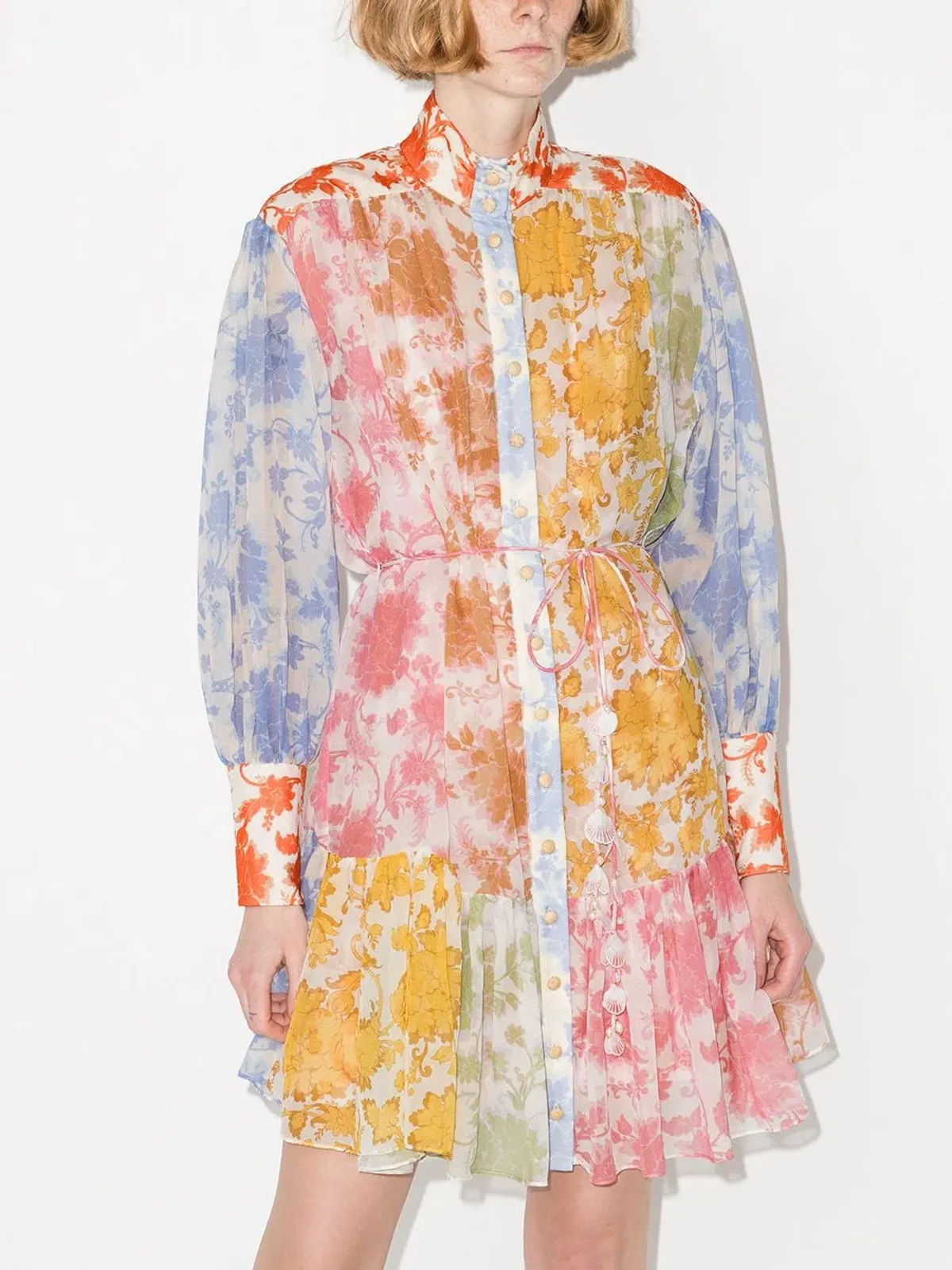 Zimmermann Postcard Lantern Mini Dress Print Size 2 - Image 2