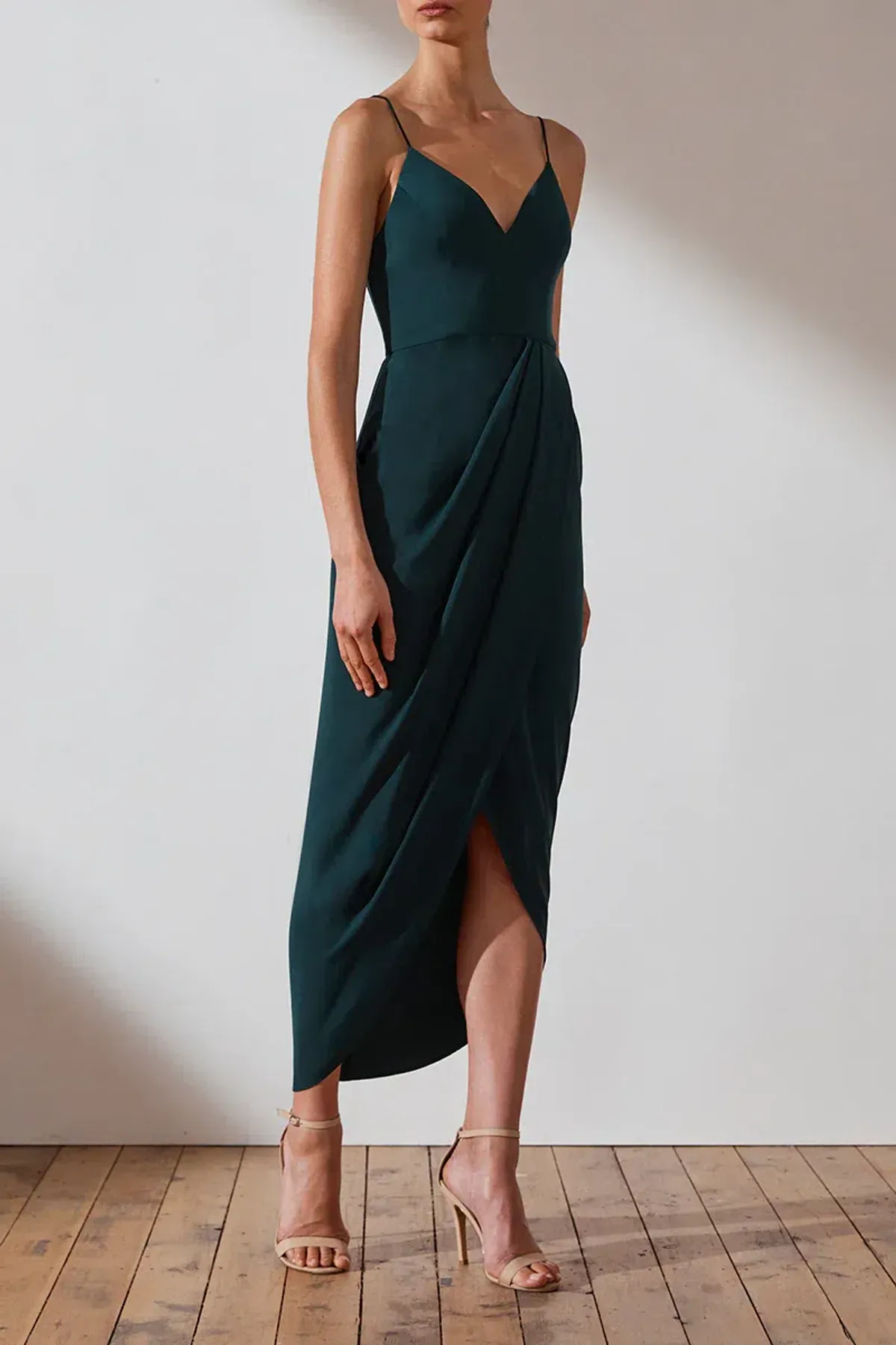 Shona Joy Core Cocktail Dress in Seaweed Green Size 8  - Image 3