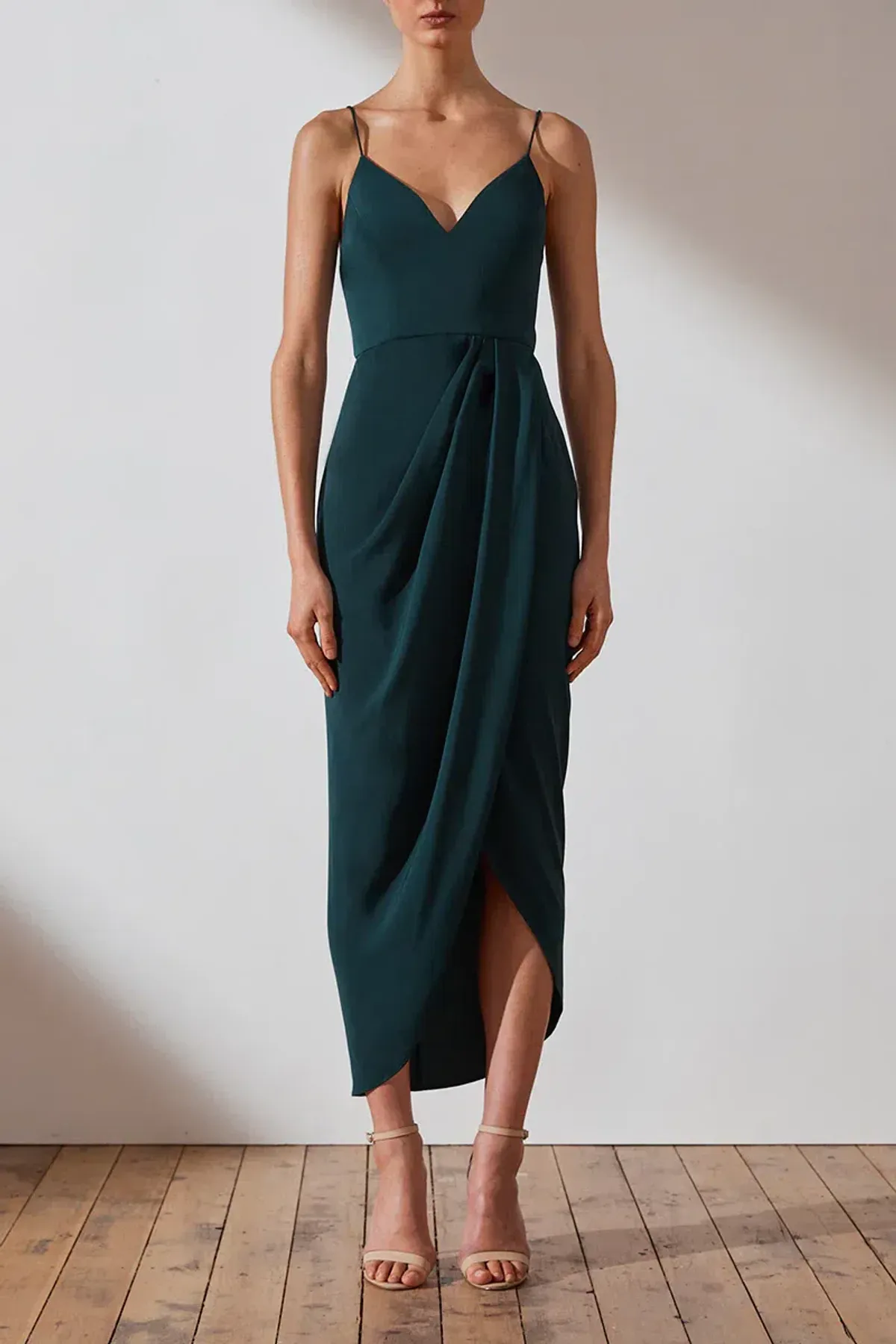 Shona Joy Core Cocktail Dress in Seaweed Green Size 8  - Image 2
