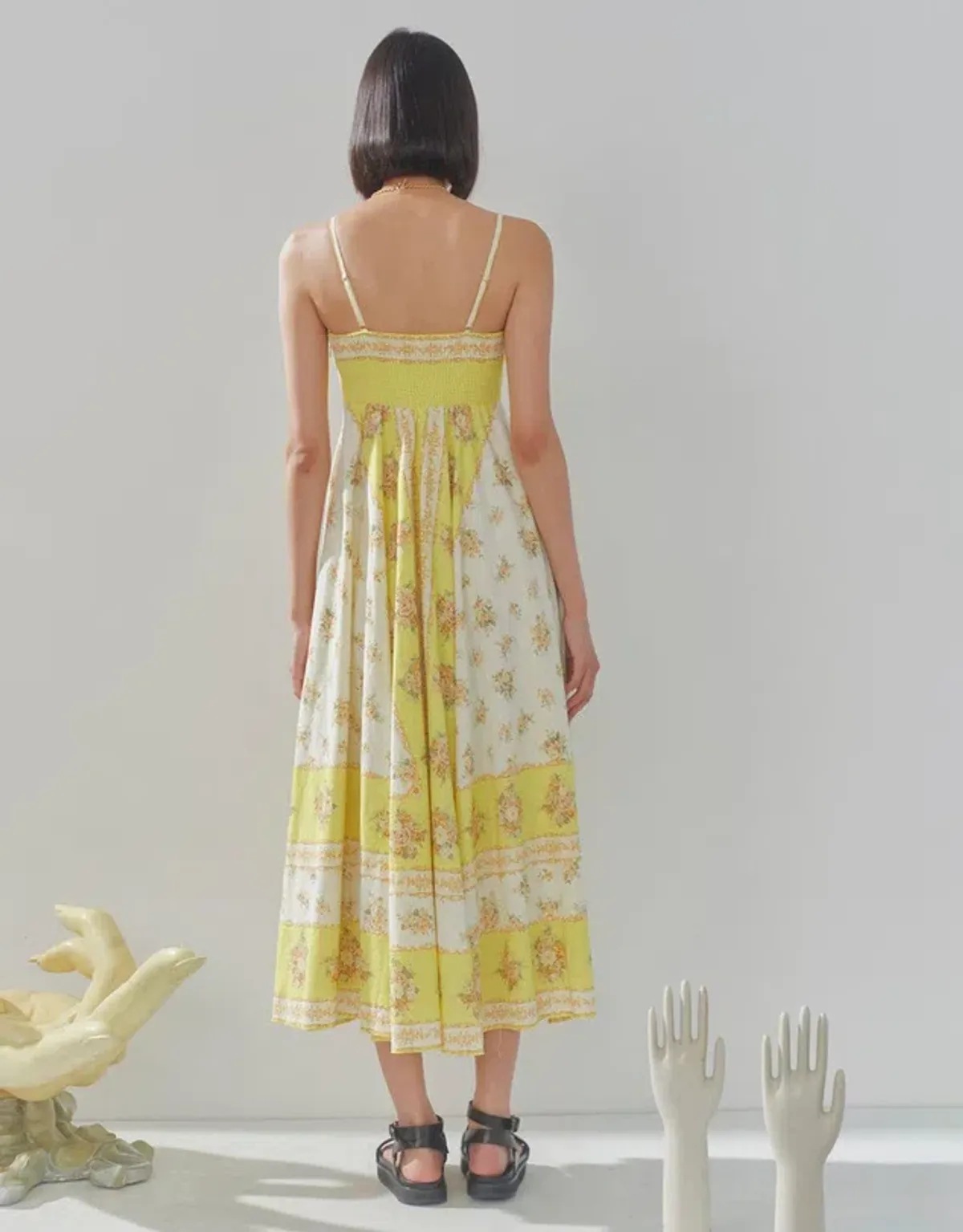 Alemais Catalina Midi Dress Yellow Size 8 - Image 3