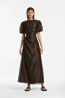Sir the Label Anje Puff Sleeve Gown Brown Size 1 for rent on The Volte - image 1