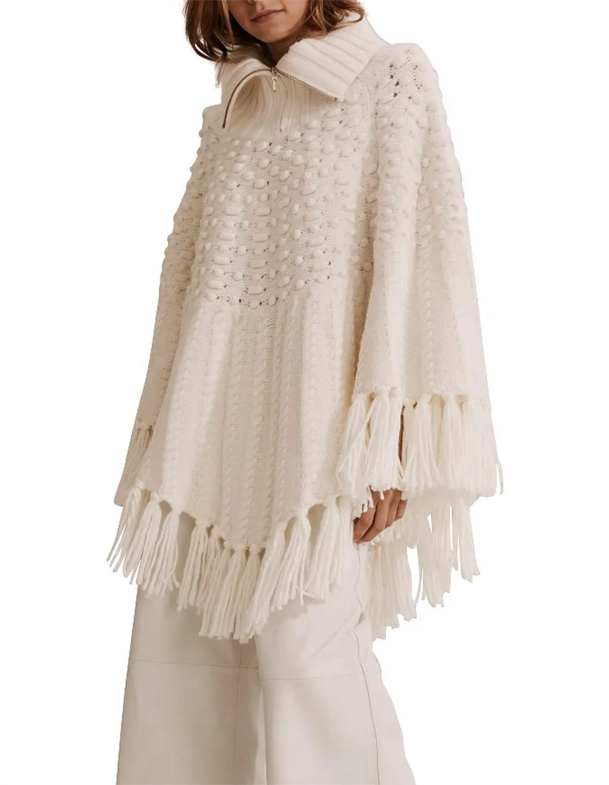 Country Road Knit High Neck Poncho Top One Size  - Image 1