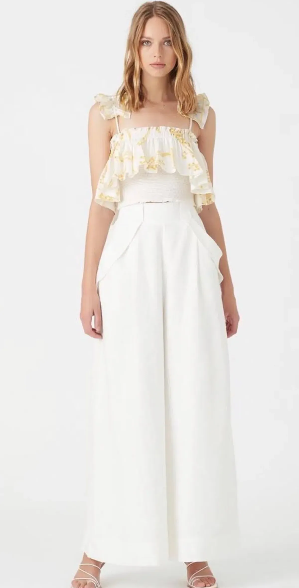 Aje Mimosa Smock Frill Cami Top Print Size 6 - Image 1