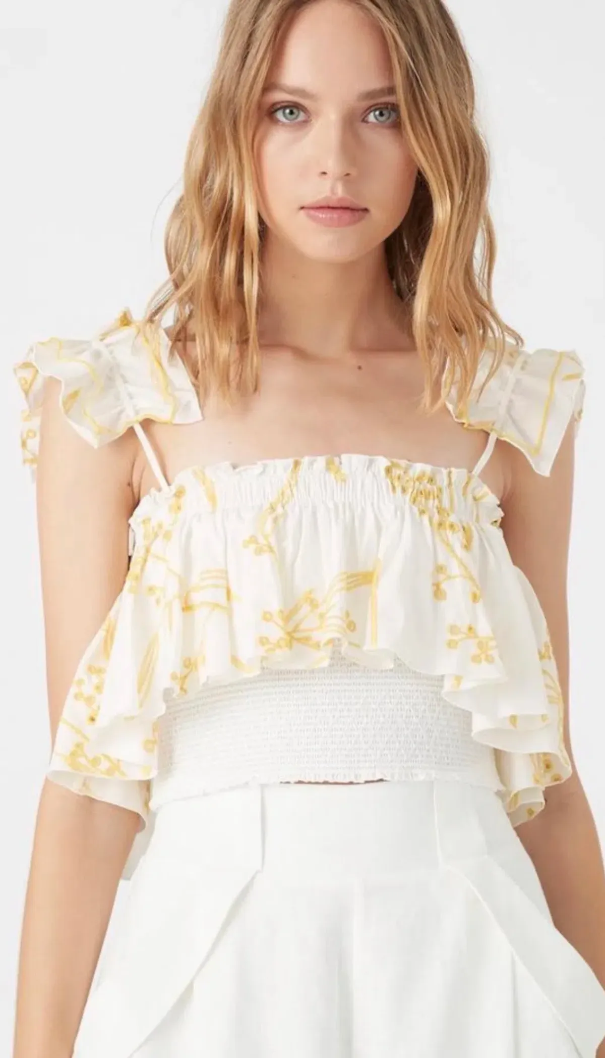 Aje Mimosa Smock Frill Cami Top Print Size 6 - Image 2
