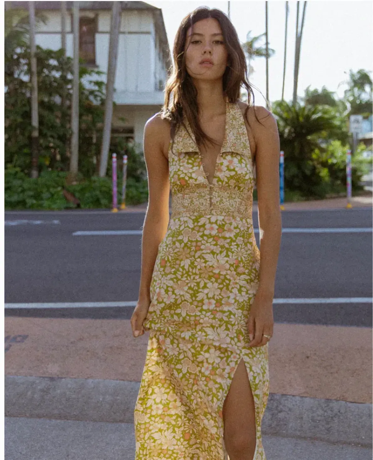 Golden Brown The Label Moneypenny Dress Bloom Yellow Size AU 6 - Image 1
