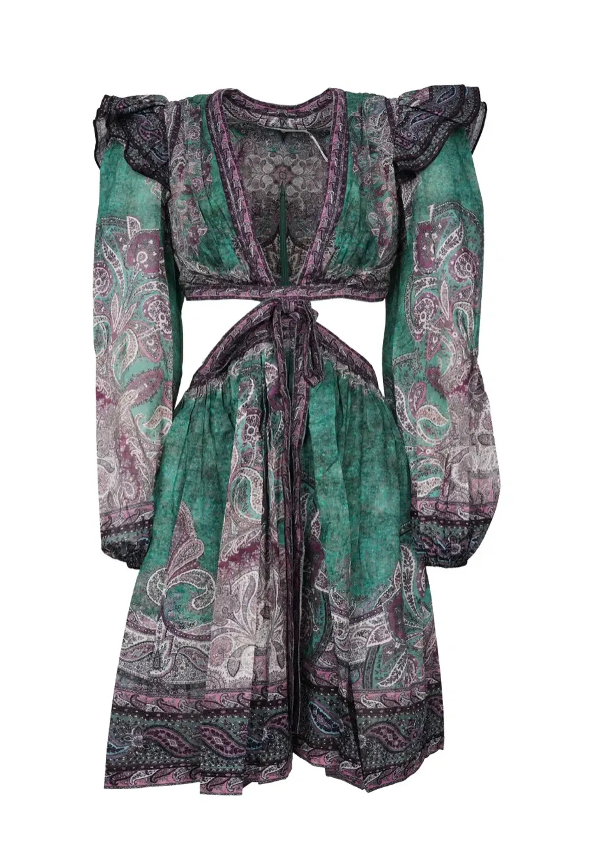 Zimmermann Anneke Ruffle Mini Dress Print Size 0P/Au 6 - Image 2