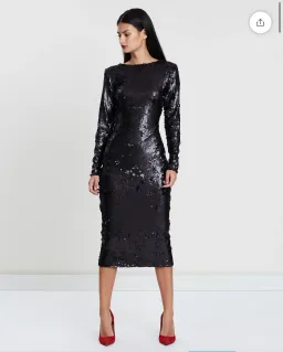 Santina Nicole Sequin Backless Dress Black Size 12 for rent on The Volte - image 1