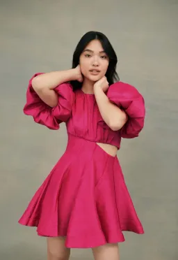 Aje Admiration Asymmetric Mini Dress Pink Size 8 for rent on The Volte - image 2