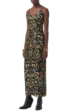 Burberry Maris Floral Silk Slip Dress Black Size 10  for rent on The Volte - image 2