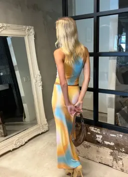 With Harper Lu Sunset Orb Maxi Set Print Size 6 for rent on The Volte - image 5