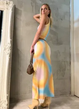 With Harper Lu Sunset Orb Maxi Set Print Size 6 for rent on The Volte - image 2