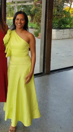 Aje Bonjour Asymmetric Midi Dress Lime Green Size 8 for rent on The Volte - image 4