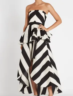 Sass & Bide The Stripe Asymmetric Dress Black/White Size 12 for rent on The Volte - image 2