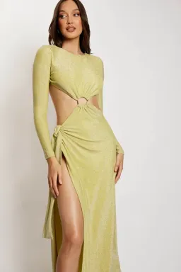 Meshki Christina Gown Shimmer Green Size S/Au 8 for rent on The Volte - image 3