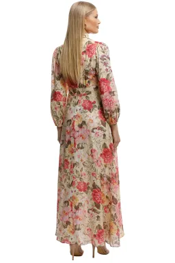 Zimmermann The Honour Plunge Long Dress Print Size 8  for rent on The Volte - image 2
